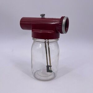 Kirby Vacuum Suds-O-Gun Attachment Ball brand Glass Jar Vintage Red Plastic Lid